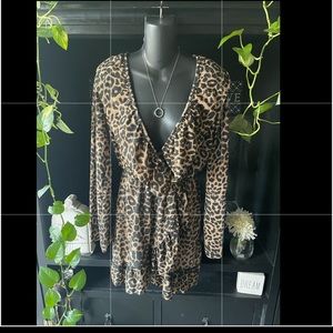 Leopard print mini dress